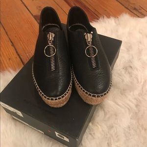 Alexander Wang black zipper espadrilles size 5